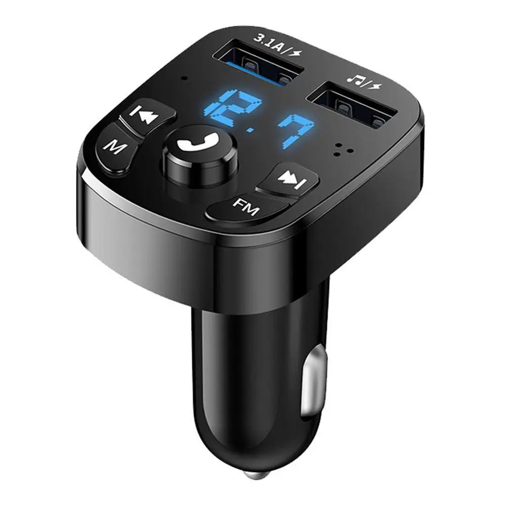 Lettore Mp3 per auto Caricatore rapido doppio USB Trasmettitore FM Compatibile con Bluetooth 5.0 Kit vivavoce per auto Kit per auto con presa per chiavetta USB