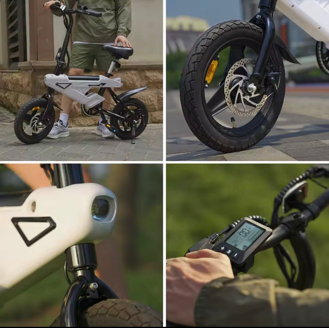 Bicicletta elettrica E-bike Dimensioni ruota da 14 pollici con batteria 36 V 6,4 Ah, display LCD digitale, motore E-Bike da 250 W e 25 km/h,