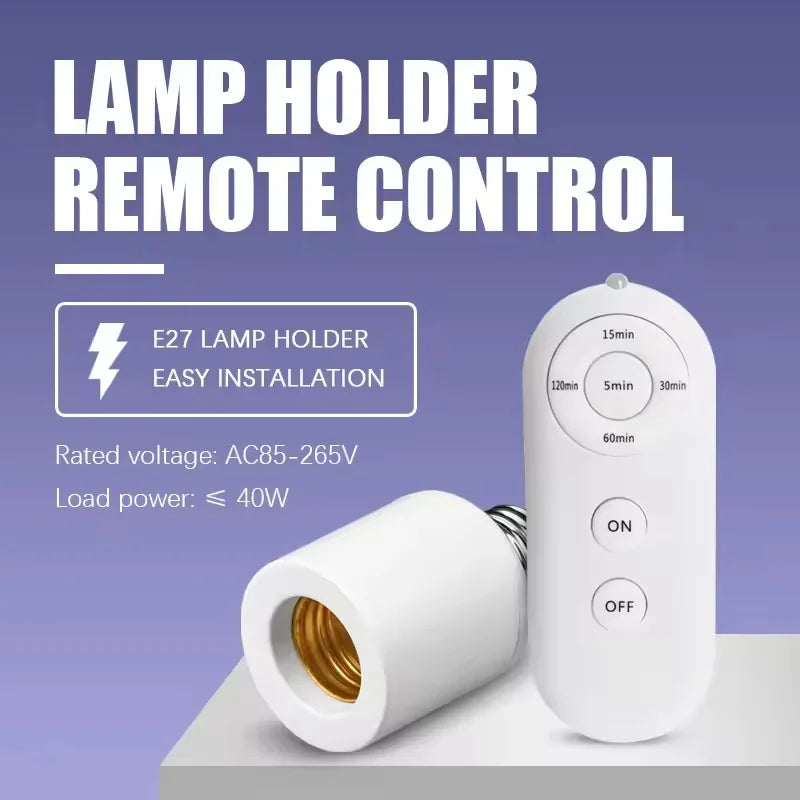 E27 vite telecomando porta lampada timer intelligente AC85-265V supporto per lampadina interruttore timer a 5 velocità LED supporto lampada ambiente