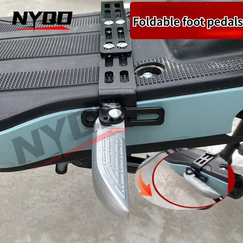Pedale pieghevole per bici elettrica Ebike in lega di alluminio poggiapiedi pieghevole antiscivolo Accessori per biciclette elettriche scalabili