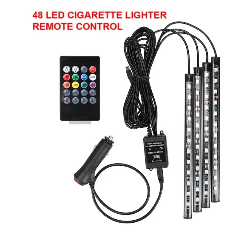 Luci ambientali RGB universali per auto Striscia a LED Lampade d'atmosfera interne 8 colori Decorativi Off Road 4x4 SUV Accessori per automobili