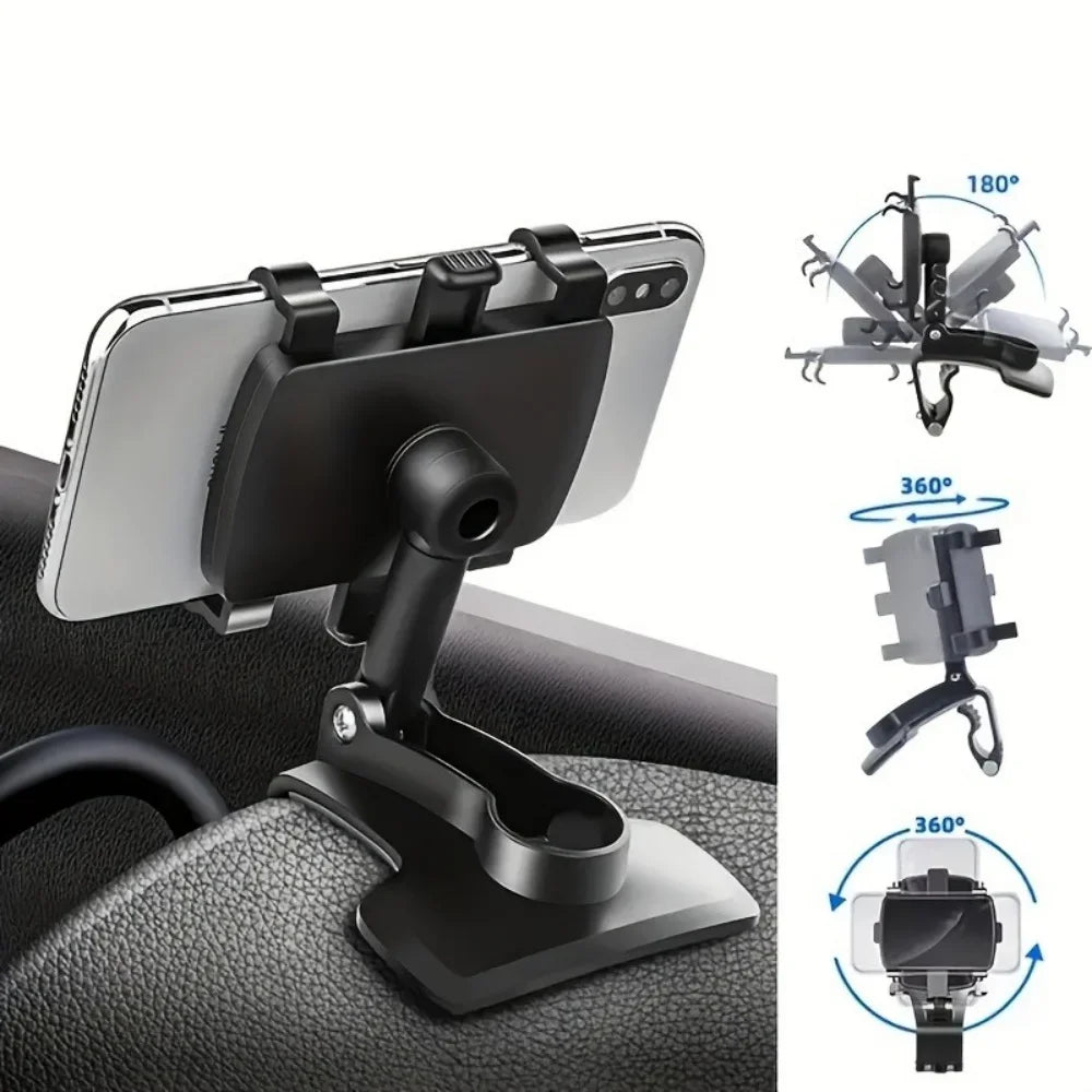 Supporto per telefono universale per cruscotto per auto 360 ° Supporto per auto per smartphone rotante, per iPhone,