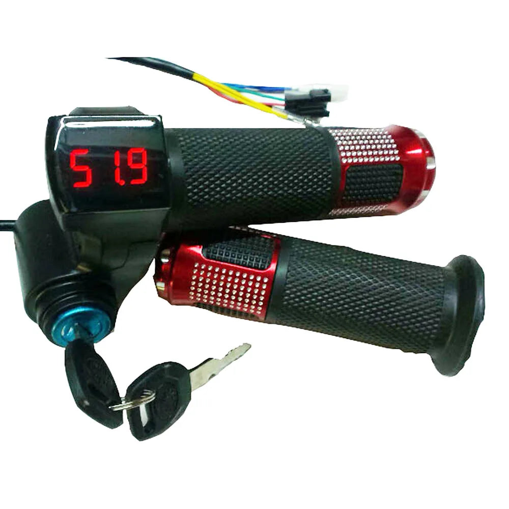 Acceleratore a torsione con alimentazione a batteria Interruttore display LCD Impugnature per manubrio per bicicletta elettrica/scooter/e-bike