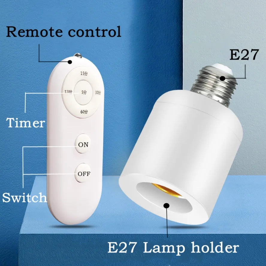 E27 vite telecomando porta lampada timer intelligente AC85-265V supporto per lampadina interruttore timer a 5 velocità LED supporto lampada ambiente