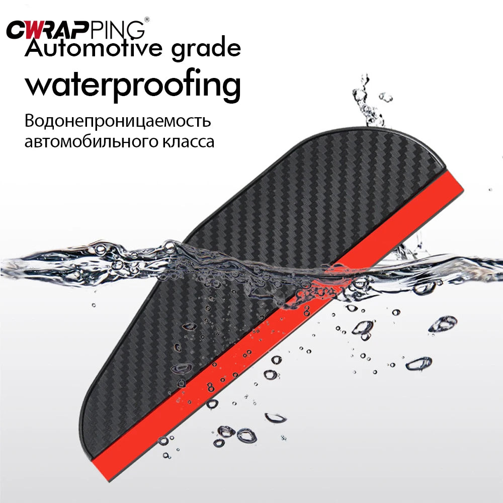 2PCS Auto Specchietto retrovisore Parapioggia Parapioggia Sopracciglio Copertura antipioggia Universale in fibra di carbonio Specchietto laterale paraprecchio antipioggia