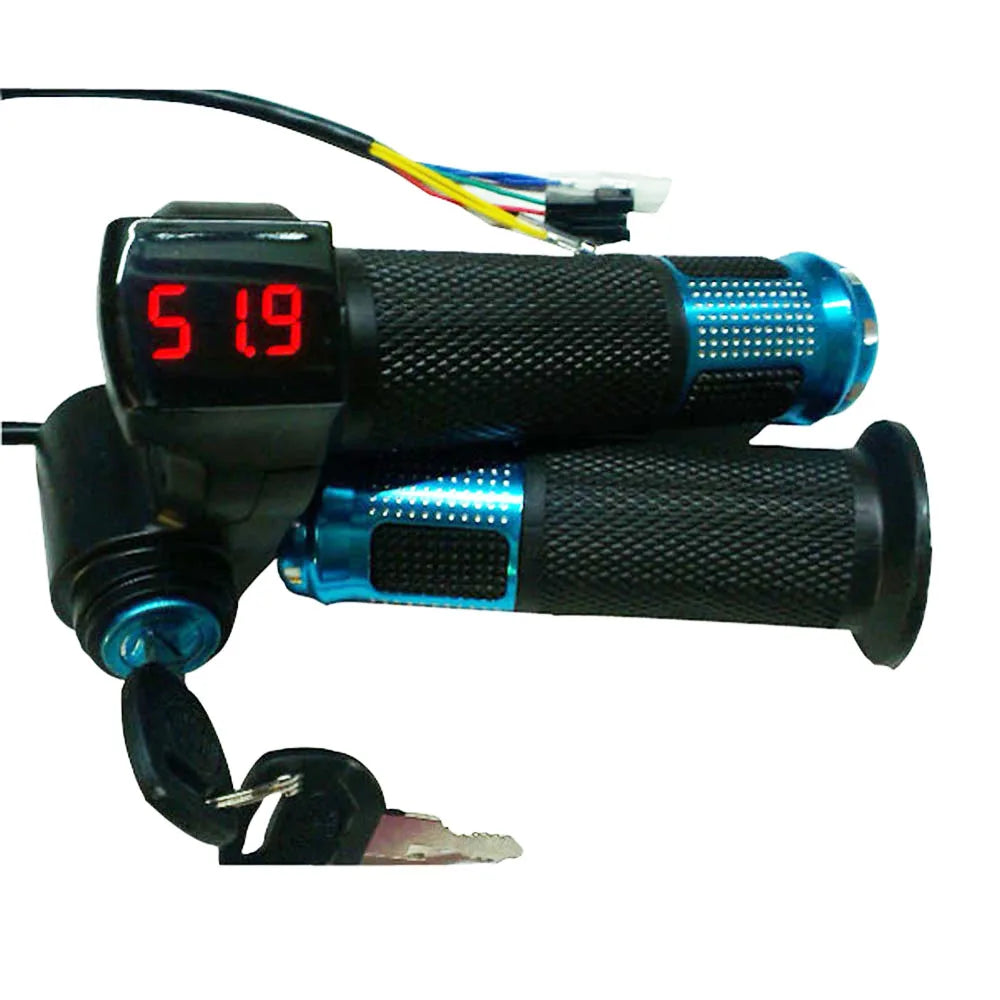 Acceleratore a torsione con alimentazione a batteria Interruttore display LCD Impugnature per manubrio per bicicletta elettrica/scooter/e-bike