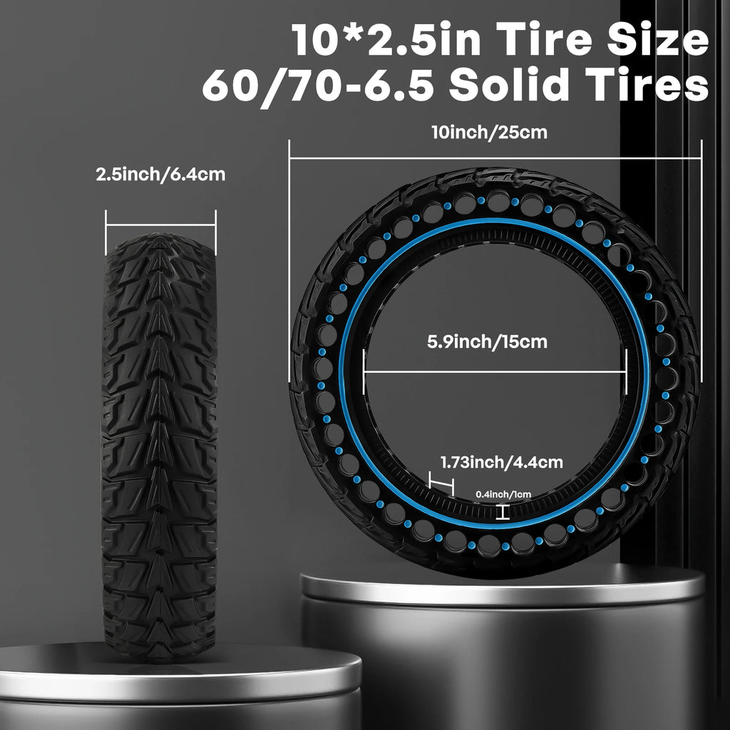 10x2.5 (60/70-6.5) Pneumatico solido fuoristrada per Ninebot G30 G30L G30D Scooter elettrico antiscivolo