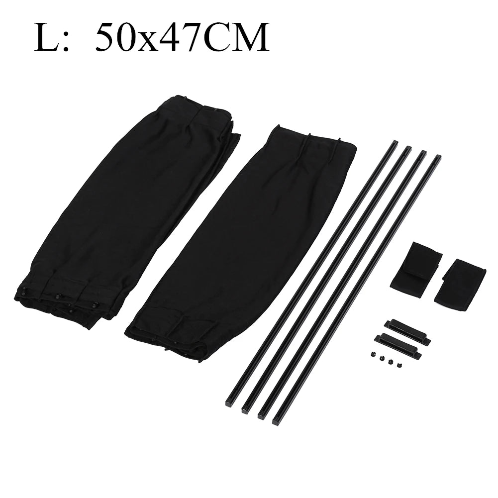 2 pezzi universale per auto parasole laterale finestra tenda auto pieghevole protezione Uv nero panno puro visiera parasole copertura auto styling