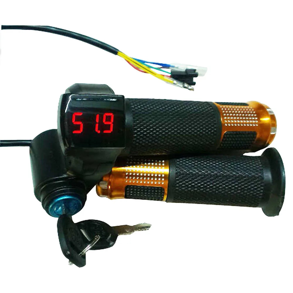 Acceleratore a torsione con alimentazione a batteria Interruttore display LCD Impugnature per manubrio per bicicletta elettrica/scooter/e-bike